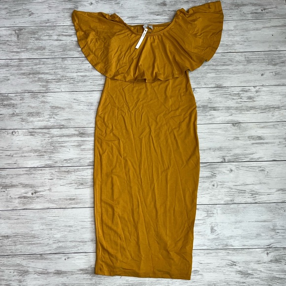 ASOS Mustard Yellow Dress Size 4 NWT - Picture 1 of 4